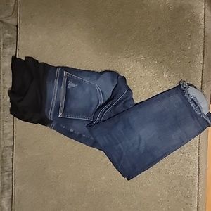 Silver Jeans cropped frayed end maternity jeans